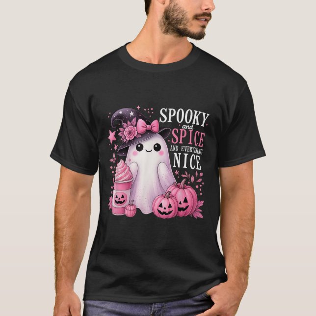 Camiseta Spooky And Spice And Everything Nice Halloween Pin (Frente)