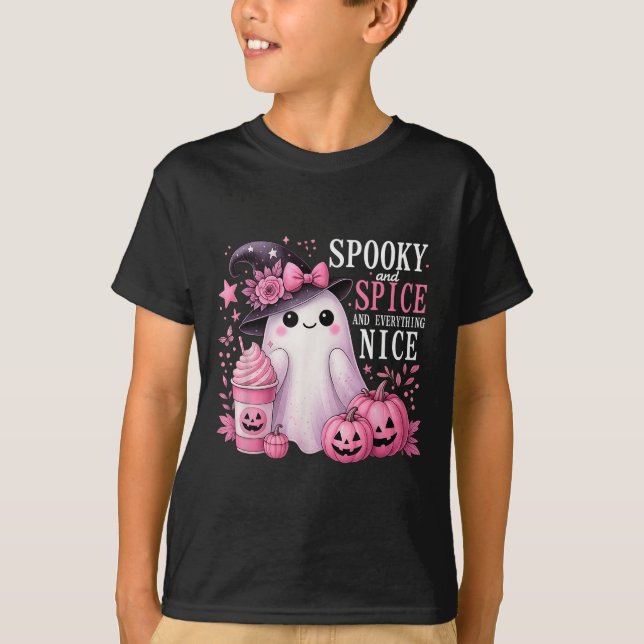 Camiseta Spooky And Spice And Everything Nice Halloween Pin (Frente)