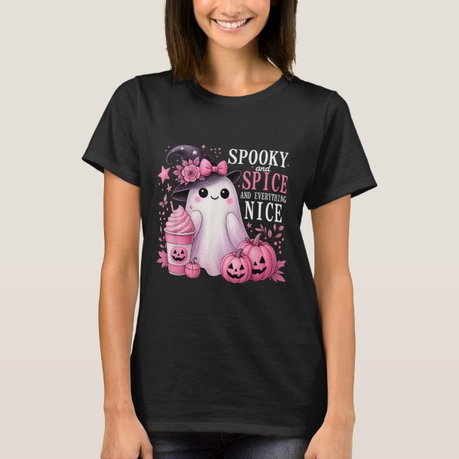 Camiseta Spooky And Spice And Everything Nice Halloween Pin (Frente)
