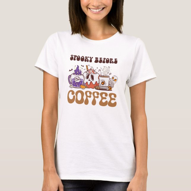 Camiseta Spooky Antes do Café (Frente)