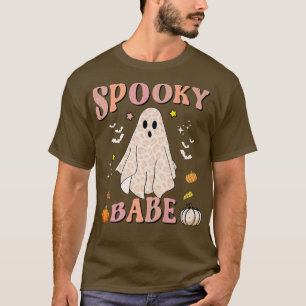 Camiseta Spooky Babe Funny Ghosts Boo Leopard Pumpkins Fall