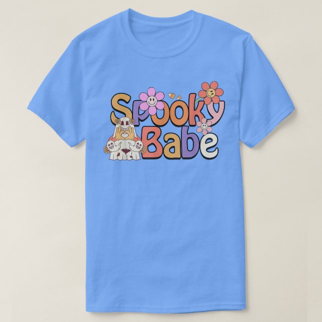Camiseta Spooky Babe Halloween Clássico (Frente do Design)