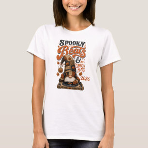 Camiseta Spooky Beats DJ Gnome Outono do Hallowe
