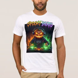 Camiseta Spooky Beats Jack-o-Lanterna Halloween DJ