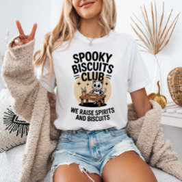 Camiseta Spooky Biscuits Club Cat Skeleton Baking Halloween