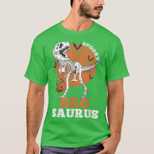 Camiseta Spooky Bro Saurus Dinosaur Skeleton T re Pumpkin