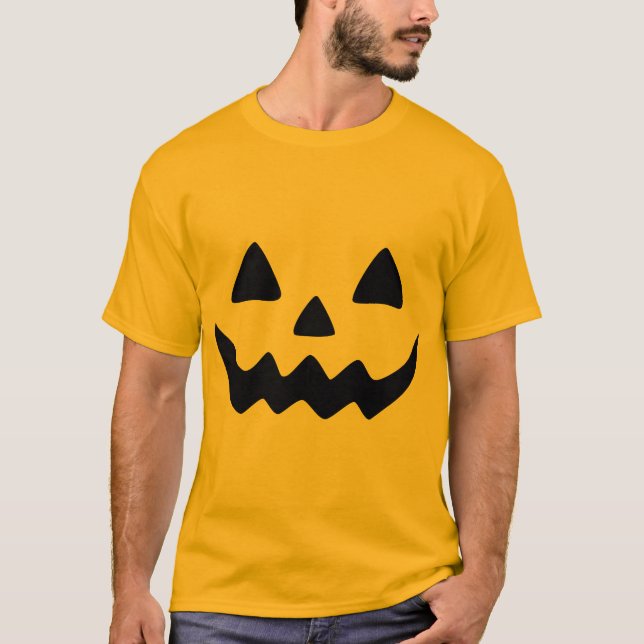 Camiseta Spooky Classic Jack-o'-Lantern Face (Frente)
