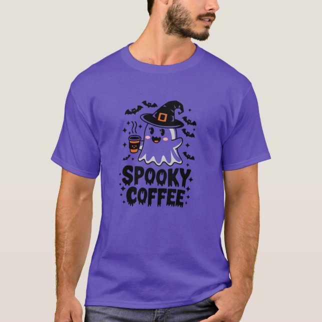 Camiseta Spooky Coffee retro (Frente)