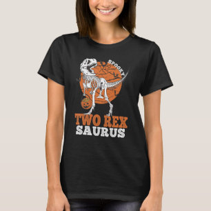 Camiseta Spooky Dois Rex Saurus Dinossaur Skeleton T rex Pu