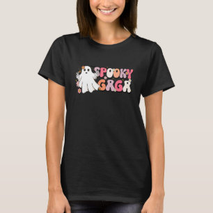 Camiseta Spooky Gaga Retro Groovy Floral Ghost Halloween Co