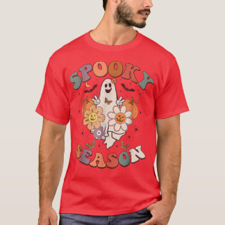 Camiseta Spooky Ghost Costume Groovy Spooky Season Engraçad