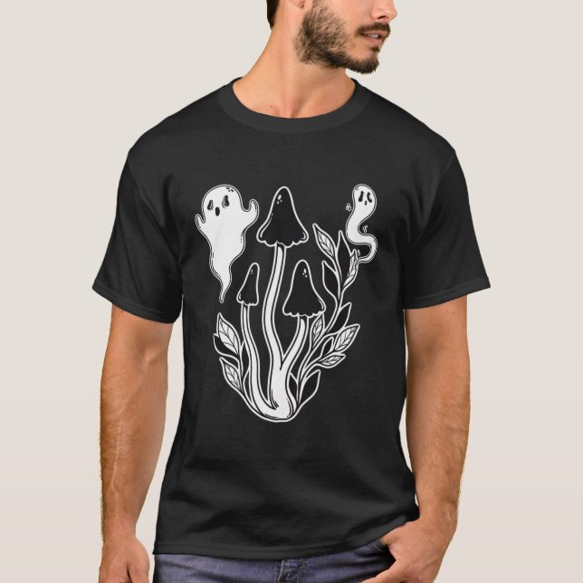 Camiseta Spooky Ghost Cottagecore Mushroom (Frente)