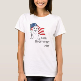 Camiseta Spooky Grim Reaper USA Flag Halloween Spooky Night