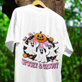 Camiseta Spooky Groovy Disco Retro Fantasmas
