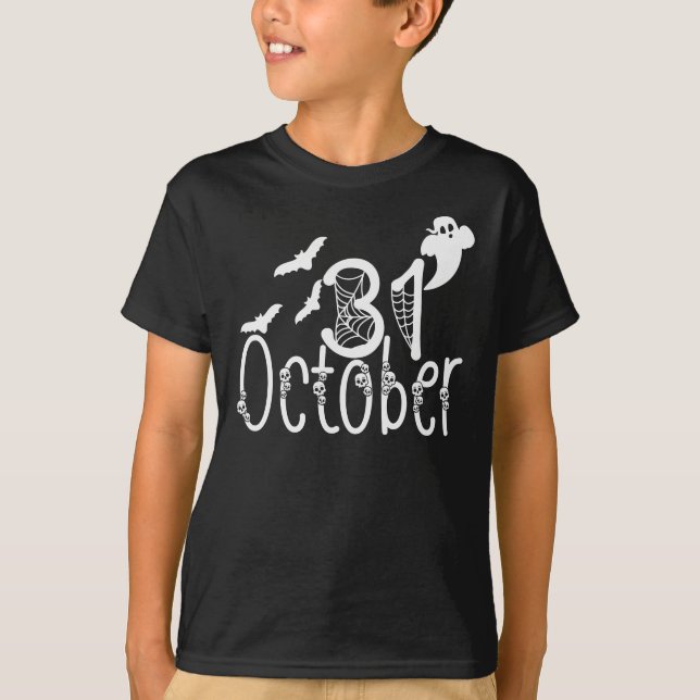 Camiseta Spooky Halloween 31 de outubro (Frente)
