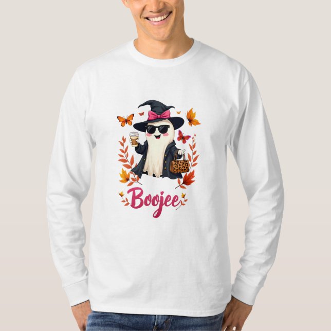 Camiseta Spooky Halloween Boojee Sassy Classy Ghost (Frente)