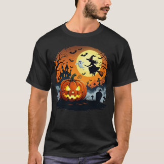 Camiseta Spooky Halloween Pumpkins & Ghosts | Noite Assombr