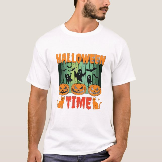 Camiseta Spooky Halloween T‑Shirt – Ghostly Typography for  (Frente)