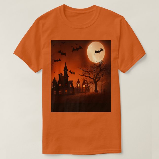 Camiseta Spooky Haunted House (Frente do Design)