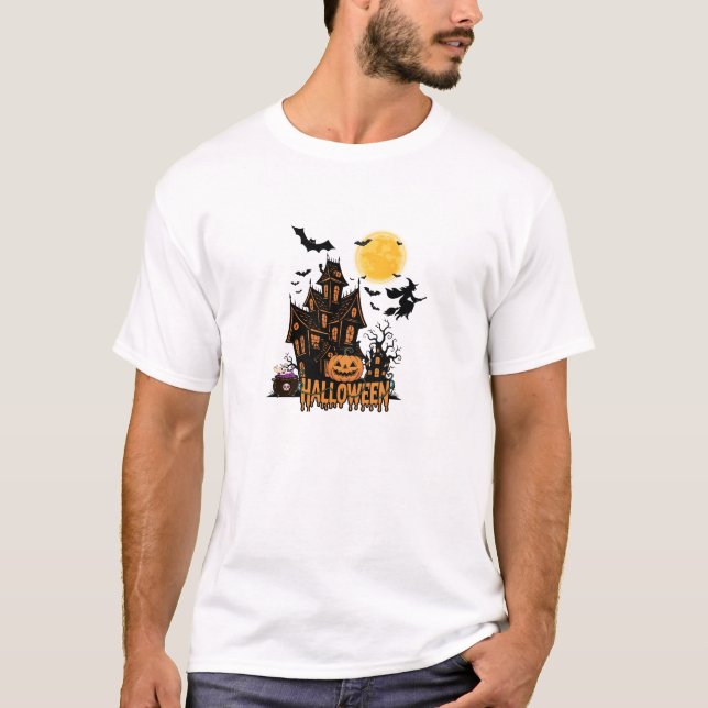 Camiseta Spooky Haunted House T-Shirt (Frente)