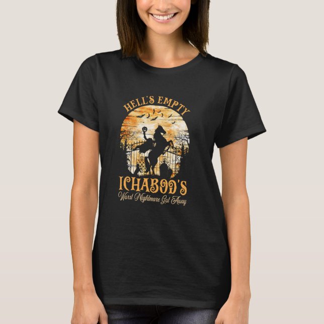 Camiseta Spooky Headless Horseman Ichabodu2019s Nightmare G (Frente)