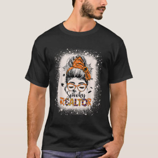 Camiseta Spooky Imobiliário Agent Dia de as Bruxas engraçad
