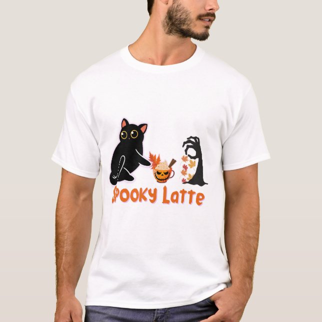 Camiseta Spooky Latte Cat (Frente)