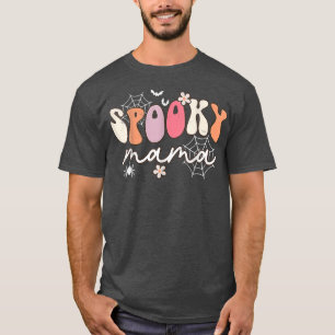 Camiseta Spooky Mama Cute Groovy Hippie Spooky Halloween Mo