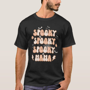 Camiseta Spooky Mama Pumpkin Skull Skeleton Retro Style Hal