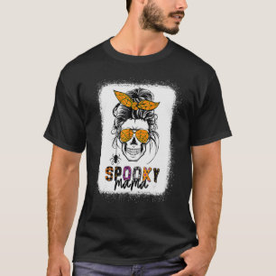 Camiseta Spooky Mama Skull Halloween Bruxa Mensageira das M
