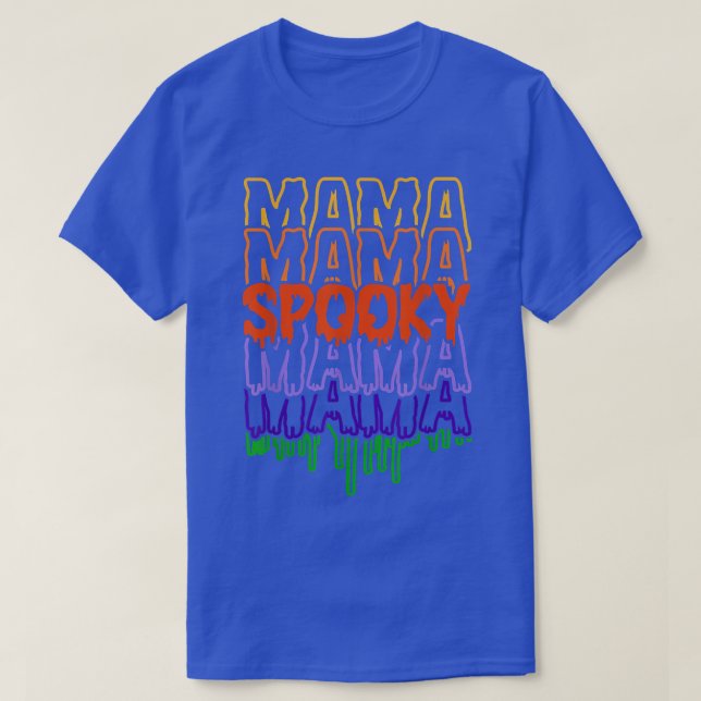 Camiseta Spooky Mama Spooky Mãe Feliz Dia das Bruxas Spooky (Frente do Design)