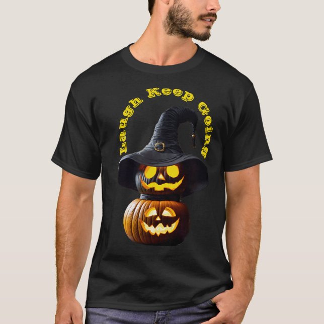 Camiseta Spooky Mau Bender com Witch Hat e Pumpkin (Frente)