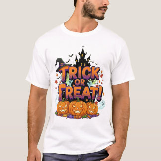 Camiseta Spooky Night Full Moon Castle with Witches Hat