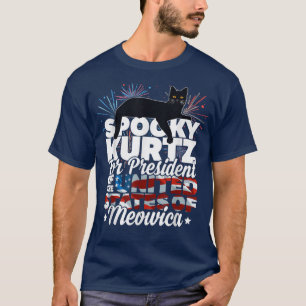 Camiseta Spooky o Gato para presidente, Estados Unidos engr