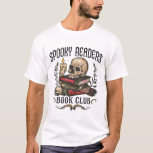 Camiseta Spooky Readers Book Club Horror Skull Halloween