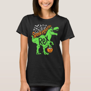 Camiseta Spooky Saurus Rex Halloween Dinossaur T Rex Skelet