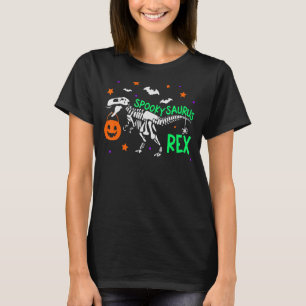 Camiseta Spooky Saurus Rex Halloween Dinossaur T Rex Skelet