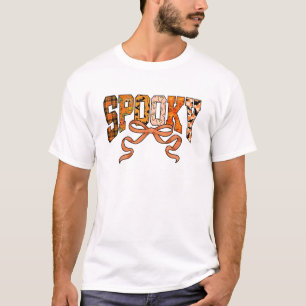 Camiseta Spooky Season Coquette Halloween Retro Fall Pumpki
