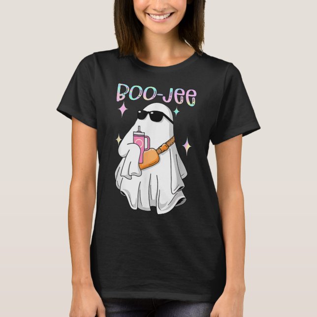 Camiseta Spooky Season Cute Ghost Halloween Costume Boujee (Frente)
