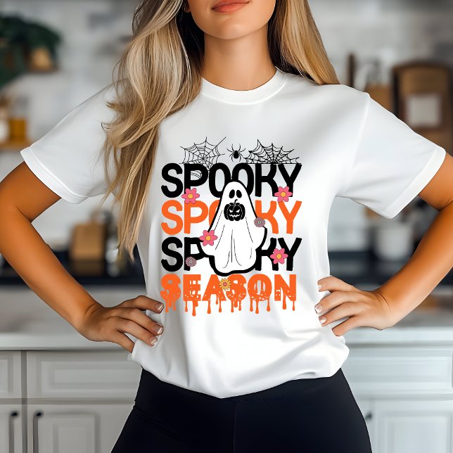 Camiseta Spooky Season Ghost - Cute Halloween Spider (Criador carregado)