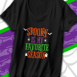 Camiseta Spooky Season Ghosts Bats Spiders Happy Halloween