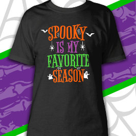 Camiseta Spooky Season Ghosts Bats Spiders Happy Halloween