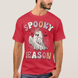 Camiseta Spooky Season Outubro Halloween Ghost Cote Dizendo