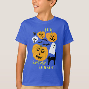 Camiseta Spooky Season Pumpkins Ghost Bat HELLOWEEN