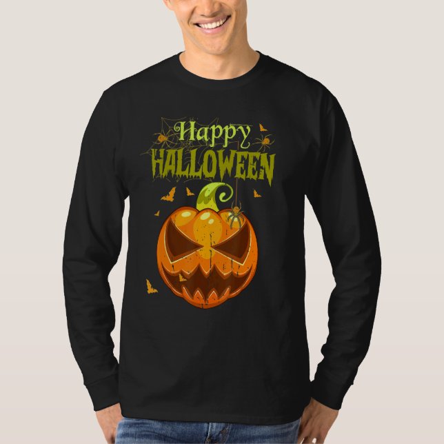 Camiseta Spooky Season Retro Pumpkin Happy Halloween 1 (Frente)