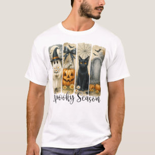 Camiseta Spooky Season Vintage Halloween Ghost Pumpkin