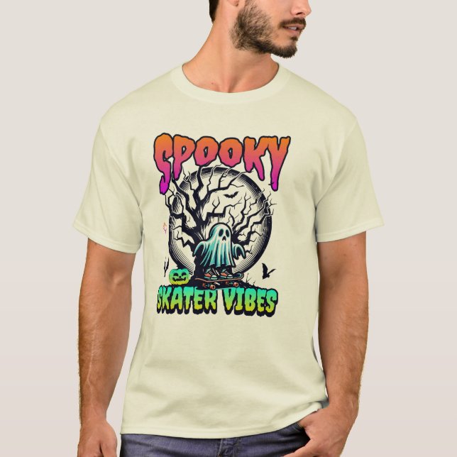 Camiseta Spooky Skater Vibes (Frente)