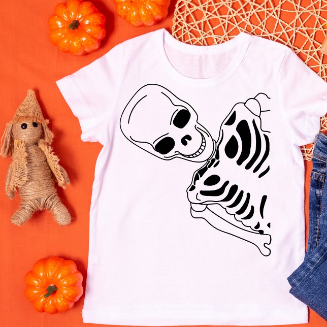 Camiseta Spooky Skeleton Peek (Criador carregado)