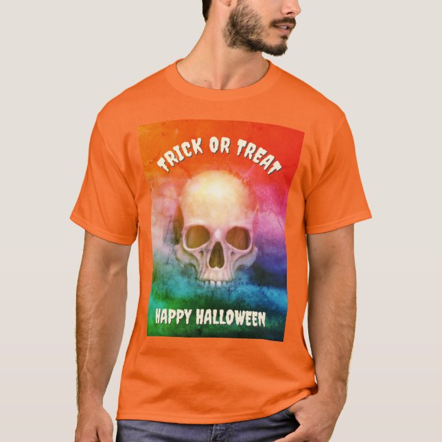 Camiseta Spooky skull. Trick or Treat. Halloween (Frente)