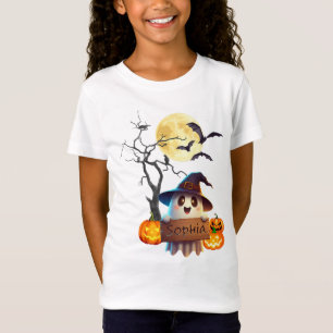 Camiseta Spooky Sophia: Um Fantasma Bonito do Halloween